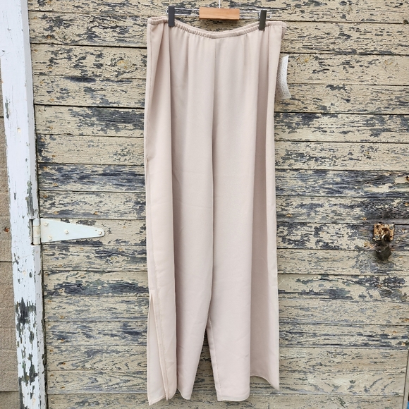 NWT Linda Lundstrom Elegant Sheer Wide Leg Pants with Split Hem Size 16 - Picture 1 of 10